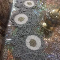 رومیزی دست بافت ، با کاموا