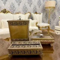 ست جادستمال کاغذی وسطل جنس فلزاعلاآنتیک