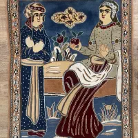 تابلو قدیمی نایین کرک و ابریشم