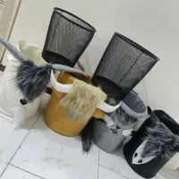 باکس لندری نمدی اسباب بازی و سطل فلزی توری مشکی