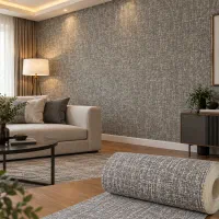 کاغذهای دیواری ضد آب کتان و رول فومی