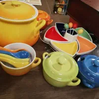 سوپ خوری بهمراه پیاله و اردو خوری رنگی