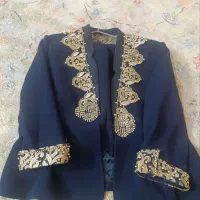کت دامن کرپ سورمه ای