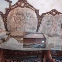 فروش مبل پایه سنگی.منبت شده.چوب راش|مبلمان خانگی و میز عسلی|پاکدشت, پاکدشت (مامازند)|دیوار