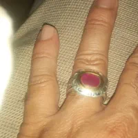 انگشتر نقره 925 دستساز یاقوت معدنی افریقایی