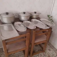 سه عدد قابللامه و 5 عدد دیس استیل و زیر سماوری