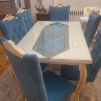 فروش میز ناهار خوری ۶ نفره و مبلمان ۷ نفره