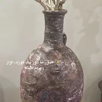 کوزه پتینه دست‌ساز با طرح پرندگان