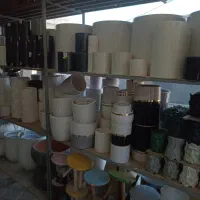 پتینه عربی سفالی بزرگ گرد گلدان گل خورشیدی ساعتی