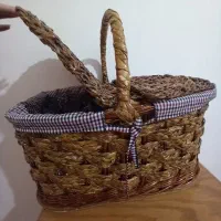 سبد پیکنیک حصیری سایز بزرگ|صنایع دستی و سایر لوازم تزئینی|میانه, |دیوار