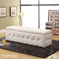 باکس تخت دو نفره سفید MDF و چرم  بسیار تمیز
