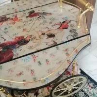 میزبار طلایی طرح شکارگاه طلایی ویک تابلوفرش دستباف