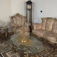 مبلمان ۹نفره چوب دست ساز کم کارکرد|مبلمان خانگی و میز عسلی|آبیک, |دیوار