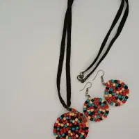 ست گوشواره وگردنبند فانتزی طرح مونجوق