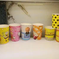 لیوان و سطل پاپ کورن،پفک هندی،ذرت،ظرف کاغذی