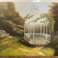 نقاشی باغ کوشک  رنگ روغن حراج ۸۰ درصدی