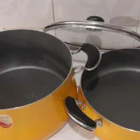 قابلمه هشت لیتری و ماهی تابه در حد نو