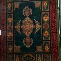 فرش ۹ متری سبز درباری و لاکی طرح دستبافت