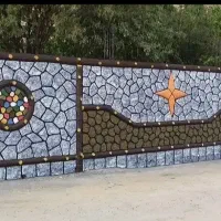 سیمان کاری طرح سنگ چوب رنگ آمیزی