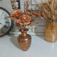 گلدان با گل جنس مس|صنایع دستی و سایر لوازم تزئینی|مشهد, چهارچشمه|دیوار