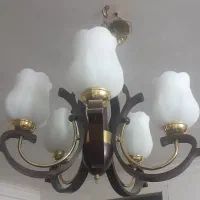 لوستر ۵شاخه چوبی