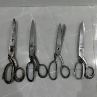 چهار عدد قیچی اهنی خیاطی و کتاب آموزش،پرده دوزی