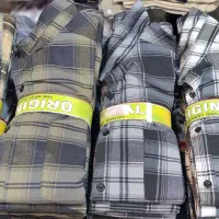 پیراهن مردانه چهارخونه وساده جیب دار