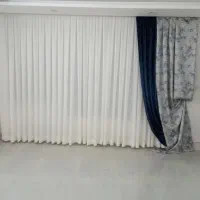 پرده با دو دستک و پشت پرده ای نو وسالم