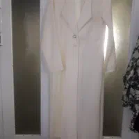 مانتو سفید کرپ بلند