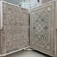 قالیچه پتینه مینیمال موکا کرم طوسی سال