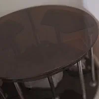 میزشیشه ای جلومبلی طرح گرد