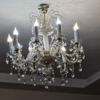یک جفت لوستر کریستالی ده شعله نو و زیبا