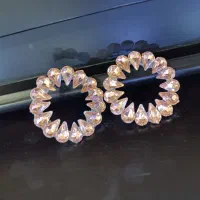 زیورآلات زنانه گوشواره نگینی مجلسی