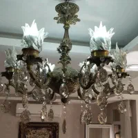 لوستر برنجی۶شاخه|لوستر و چراغ آویز|مشهد, گلبرگ|دیوار