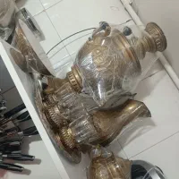 سماور طلایی زغالی ست کامل