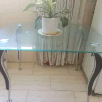 میز ناهارخوری 4 نفره شیشه ای