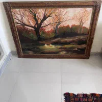تابلو پارچه ای و رنگ روغن