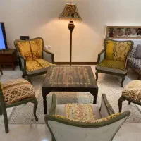 مبلمان کلاسیک دستساز با پارچه تکه دوزی