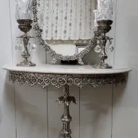 اینه شمعدان به همراه کنسول به رنگ نقره ای سیاه قلم|آینه|کاشان, شهرک امیرالمومنین|دیوار