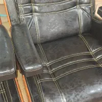 مبل ۷نفره تمام چرم وچوب نو شرکتی|مبلمان خانگی و میز عسلی|خمینیشهر, |دیوار