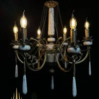 لوستر برنجی با آنتیک پرداخت بلند مدت