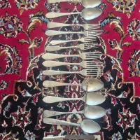 قاشق چنگال نقره وجاسیگاری|کلکسیون اشیاء عتیقه|خمینی‌شهر, |دیوار