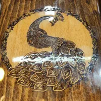 تخته نرد شطرنج چوب طاووس منبت معرق پر کار