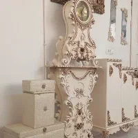 ساعت ایستاده دوتیکه و جاکفشی کاملا سالم