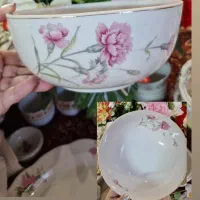 دو عدد کاسه بسیار زیبای بی کعب گل میخک ژاپن