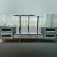 میز تلویزیون شیشه ای و چوبی