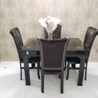 میز وصندلی چوبی ناهار خوری 4 نفره در باقوشخانه