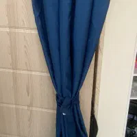 3تکه پرده کتان رنگی مناسب روی  حریر ساده