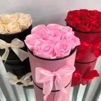 دسته گل و باکس رز روبانی|گل مصنوعی|کازرون, |دیوار