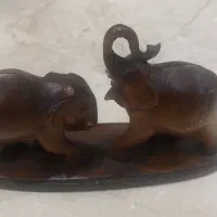 مجسمه چوبی فیل تایلندی|کلکسیون اشیاء عتیقه|تهران, دروس|دیوار